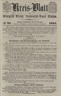 Kreis - Blatt des Königlich Preuß. Landraths - Amts Stuhm, No.48