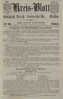 Kreis - Blatt des Königlich Preuß. Landraths - Amts Stuhm, No.52