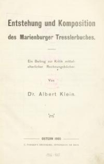 Entstehung und Komposition des Marienburger Tresslerbuches