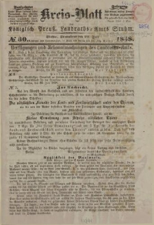 Kreis - Blatt des Königlich Preuß. Landraths - Amts Stuhm, 15. Jahrgang, No.30