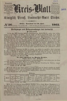 Kreis - Blatt des Königlich Preuß. Landraths - Amts Stuhm, 19. Jahrgang, No.26