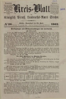 Kreis - Blatt des Königlich Preuß. Landraths - Amts Stuhm, 19. Jahrgang, No.26