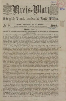 Kreis - Blatt des Königlich Preuß. Landraths - Amts Stuhm, 21. Jahrgang, No.9