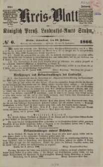 Kreis - Blatt des Königlich Preuß. Landraths - Amts Stuhm, 23. Jahrgang, No.6