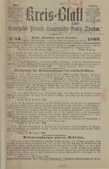Kreis - Blatt des Königlich Preuß. Landraths - Amts Stuhm, 26. Jahrgang, No.45