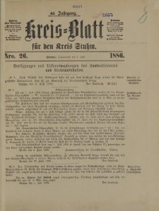 Kreis - Blatt für den Kreis Stuhm, 43. Jahrgang, No.26