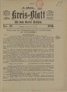 Kreis - Blatt für den Kreis Stuhm, 43. Jahrgang, No.29