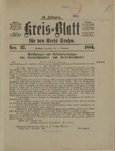 Kreis - Blatt für den Kreis Stuhm, 43. Jahrgang, No.37