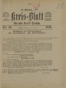 Kreis - Blatt für den Kreis Stuhm, 43. Jahrgang, No.50