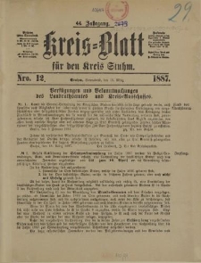 Kreis - Blatt für den Kreis Stuhm, 44. Jahrgang, No.12