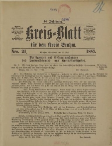 Kreis - Blatt für den Kreis Stuhm, 44. Jahrgang, No.21