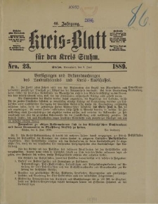 Kreis - Blatt für den Kreis Stuhm, 46. Jahrgang, No.23