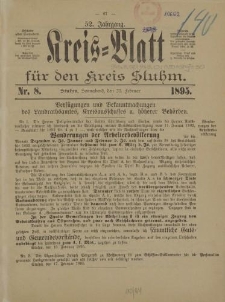 Kreis - Blatt für den Kreis Stuhm, 52. Jahrgang, No.8
