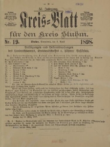 Kreis - Blatt für den Kreis Stuhm, 55. Jahrgang, No.19
