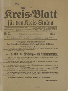 Kreis - Blatt für den Kreis Stuhm, 81. Jahrgang, No.73