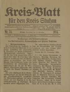 Kreis - Blatt für den Kreis Stuhm, 81. Jahrgang, No.74