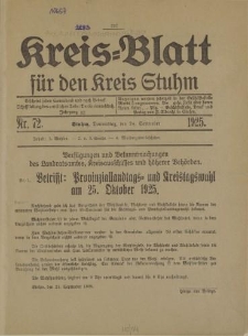 Kreis - Blatt für den Kreis Stuhm, 82. Jahrgang, No.72