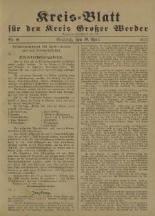 Kreis - Blatt für den Kreis Großer Werder, 1923, Nr.16