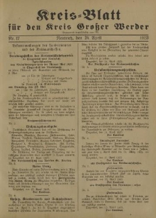 Kreis - Blatt für den Kreis Großer Werder, 1923, Nr.17