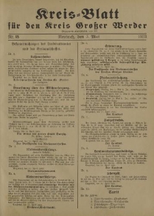 Kreis - Blatt für den Kreis Großer Werder, 1923, Nr.18