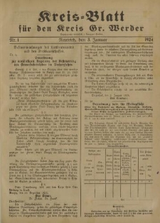 Kreis - Blatt für den Kreis Großer Werder, 1924, Nr.1