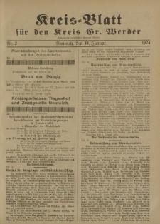 Kreis - Blatt für den Kreis Gr. Werder, 1924, Nr.2
