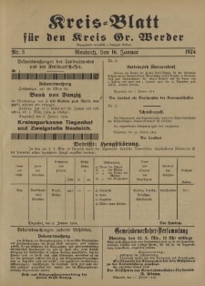Kreis - Blatt für den Kreis Großer Werder, 1924, Nr.3