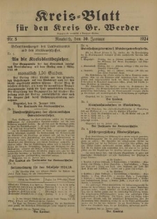 Kreis - Blatt für den Kreis Großer Werder, 1924, Nr.5