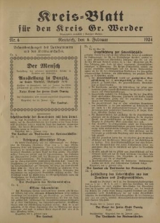 Kreis - Blatt für den Kreis Gr. Werder, 1924, Nr.6