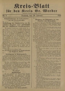 Kreis - Blatt für den Kreis Gr. Werder, 1924, Nr.8