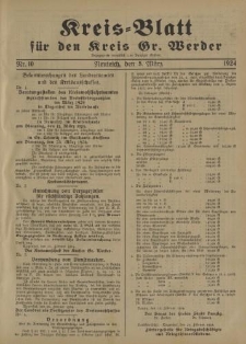 Kreis - Blatt für den Kreis Gr. Werder, 1924, Nr.10