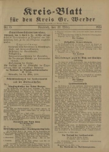 Kreis - Blatt für den Kreis Gr. Werder, 1924, Nr.13