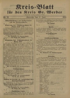 Kreis - Blatt für den Kreis Gr. Werder, 1924, Nr.25