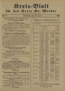 Kreis - Blatt für den Kreis Gr. Werder, 1924, Nr.31