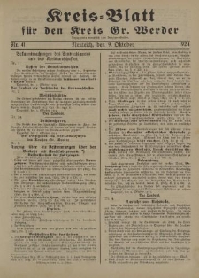 Kreis - Blatt für den Kreis Gr. Werder, 1924, Nr.41