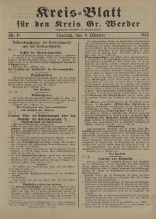 Kreis - Blatt für den Kreis Gr. Werder, 1924, Nr.41