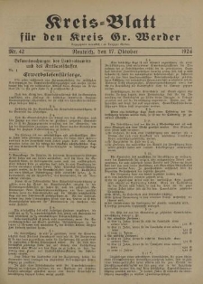 Kreis - Blatt für den Kreis Gr. Werder, 1924, Nr.42
