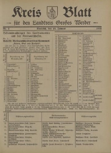 Kreis - Blatt für den Landkreis Großes Werder, 1932, Nr.3