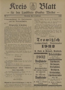 Kreis - Blatt für den Landkreis Großes Werder, 1932, Nr.5