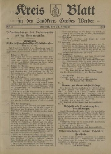 Kreis - Blatt für den Landkreis Großes Werder, 1932, Nr.8