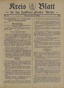 Kreis - Blatt für den Landkreis Großes Werder, 1932, Nr.11