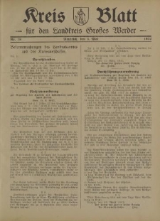 Kreis - Blatt für den Landkreis Großes Werder, 1932, Nr.18