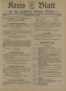 Kreis - Blatt für den Landkreis Großes Werder, 1932, Nr.20