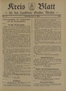 Kreis - Blatt für den Landkreis Großes Werder, 1932, Nr.21