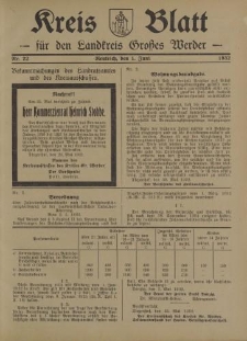 Kreis - Blatt für den Landkreis Großes Werder, 1932, Nr.22