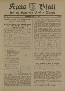 Kreis - Blatt für den Landkreis Großes Werder, 1932, Nr.24