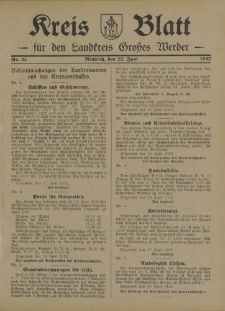 Kreis - Blatt für den Landkreis Großes Werder, 1932, Nr.25