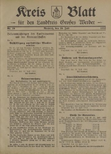 Kreis - Blatt für den Landkreis Großes Werder, 1932, Nr.29