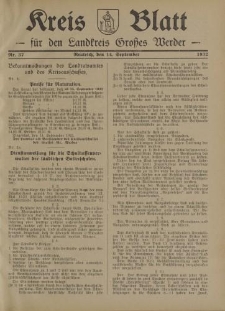 Kreis - Blatt für den Landkreis Großes Werder, 1932, Nr.37