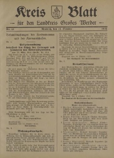 Kreis - Blatt für den Landkreis Großes Werder, 1932, Nr.41
